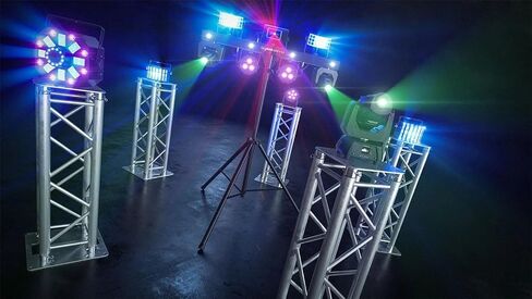 حزمة التوفير الصوتي: حزمة إضاءة Chauvet Scorpion Dual RGB ILS Fat Beam المزدوجة ومرآة L-Beam الجوية وتأثير السماء مع حقيبة سفر مبطنة Rockville RLB40 (المنتج 2) in Kuwait