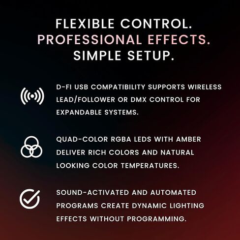 CHAUVET DJ – EZLink Par Q6BT ILS مصباح LED يعمل بالبطارية | مخرج RGBA رباعي الألوان مع مصابيح LED كهرمانية | التحكم بالبلوتوث من الأجهزة المحمولة | توافق ILS وD-Fi USB اللاسلكي DMX in Saudi Arabia