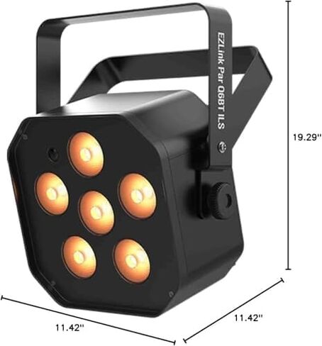 CHAUVET DJ – EZLink Par Q6BT ILS مصباح LED يعمل بالبطارية | مخرج RGBA رباعي الألوان مع مصابيح LED كهرمانية | التحكم بالبلوتوث من الأجهزة المحمولة | توافق ILS وD-Fi USB اللاسلكي DMX in Saudi Arabia