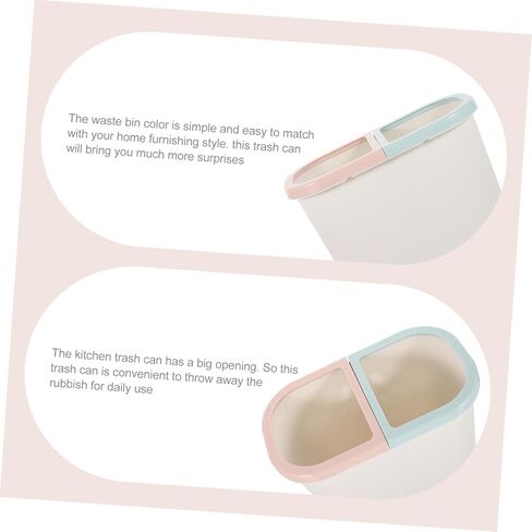 Veemoon Non-Slip Base Trash Can Double Compartment Garbage Bin for Home Office Use in Saudi Arabia