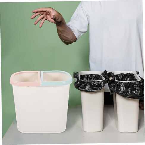 Veemoon Non-Slip Base Trash Can Double Compartment Garbage Bin for Home Office Use in Saudi Arabia