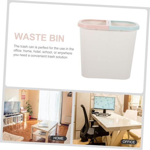 Veemoon Non-Slip Base Trash Can Double Compartment Garbage Bin for Home Office Use in Saudi Arabia