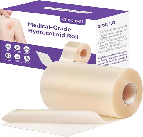 Hydrocolloid Roll for Wound Care, 3in*5ft Hydrocolloid Bandages, Extra Large Medical-Grade Hydrocolloid Patch Bandages with Self-Adhesive, Flexible & Waterproof DIY Size & Shape in Saudi Arabia