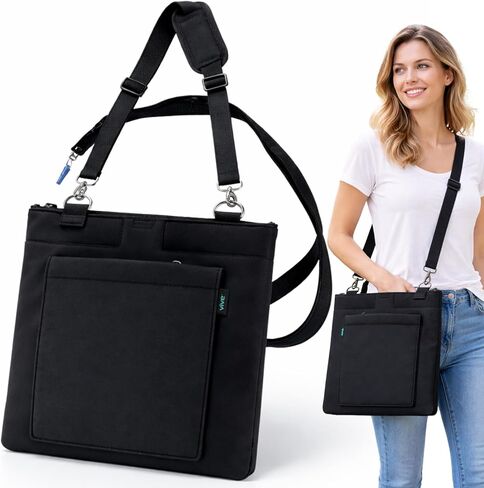 Vive Urinary Drainage Bag Holder – Discreet Foley Catheter & Drain Tube Cover – Nephrostomy Bag Holder, Easy-Access Zipper, Adjustable Strap - Leakproof Catheter Supplies for Privacy, 2000mL (Black) in Saudi Arabia