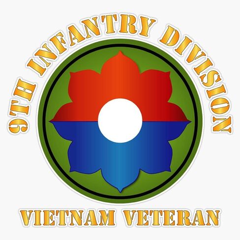 HOF Trading Army - 9Th Infantry Div - Vietnam Veteran V1 Vinyl Sticker Waterproof Decal Laptop Wall Window Bumper Sticker 5" in Saudi Arabia