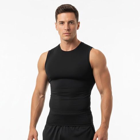 Men's American-Style Basketball Compression Vest - Quick-Dry Stretch Breathable Sleeveless Training Top in Saudi Arabia