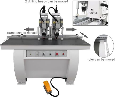 TECHTONGDA المفصلي آلة الحفر النجارة ثقب الحفر الخشب الكهربائية الهوائية ثقب الناخس 0-2 بوصة عمق الحفر رؤوس مزدوجة 45-9.5 in Kuwait
