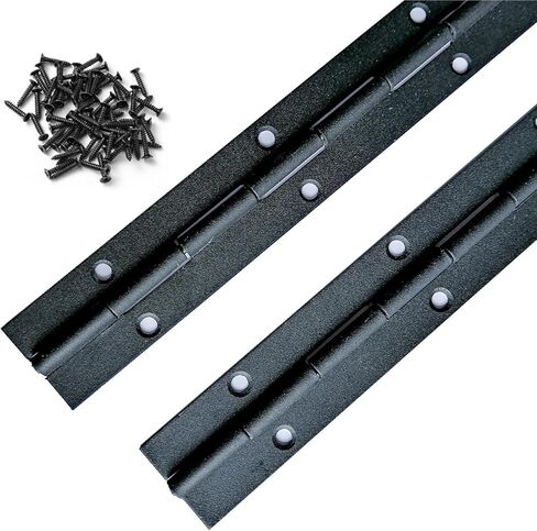 12 inch Long Box Continuous Hinge 24 Screws Hardware 2Pcs(Black) in Saudi Arabia