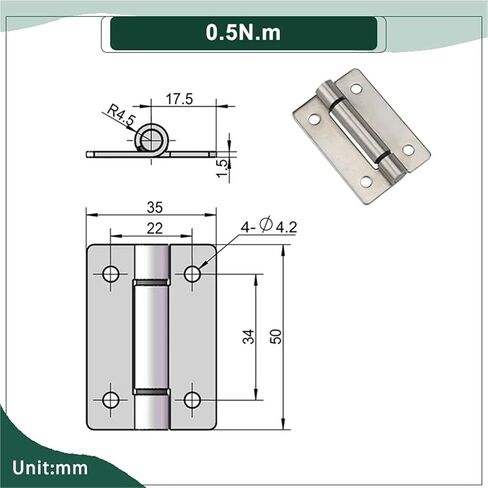 0.5N.m Shaped Damping Hinge Made of 304 Stainless Steel 1Pcs in Saudi Arabia