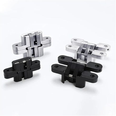 H-Shaped Concealed 180 Degree Folding Black Cross Door Hinge 1Pcs(Black-13x60mm) in Saudi Arabia