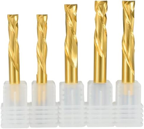 2 الناي حتى أسفل دوامة نهاية مطحنة CNC راوتر بت 3.175/4/6/8/10 مللي متر عرقوب التيتانيوم المغلفة كربيد للخشب نحت النقش طحن in Kuwait