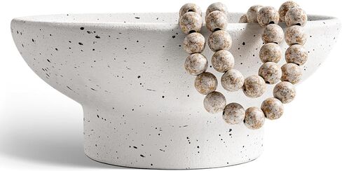 LE TAUCI 10" Ceramic Decorative Bowl, Key Bowl for Entryway, Handcrafted Sturdy Pedestal Bowl, French Country Fruit Bowl for Kitchen Counter, Centerpiece, Vine Green in Saudi Arabia