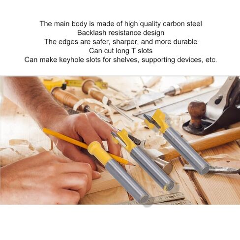 Keyhole Router Bits Set Durable T Slot Routers for Wood 3Pcs Milling Cutters for Woodworking, Applicable Keyhole Slots and Wall Hangings in Saudi Arabia