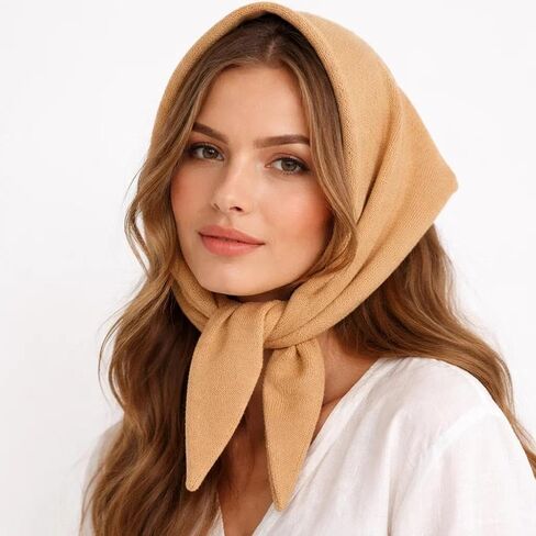 Ayliss 100% Wool Knitted Triangle Scarf for Women Multi-purpose y2k Scarf Cashmere Feel Balaclava Knit Hood Neckerchief in Saudi Arabia