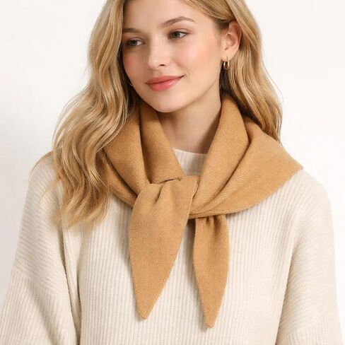 Ayliss 100% Wool Knitted Triangle Scarf for Women Multi-purpose y2k Scarf Cashmere Feel Balaclava Knit Hood Neckerchief in Saudi Arabia