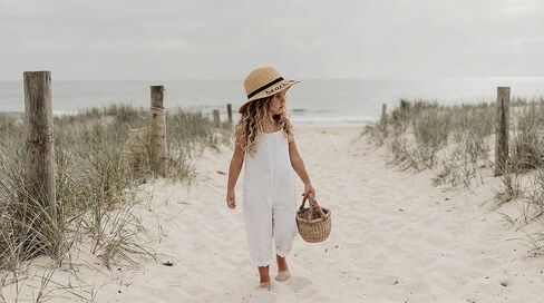 Funky Junque Girls Sun Hat Bold Cursive Embroidered Adjustable Beach Floppy in Saudi Arabia