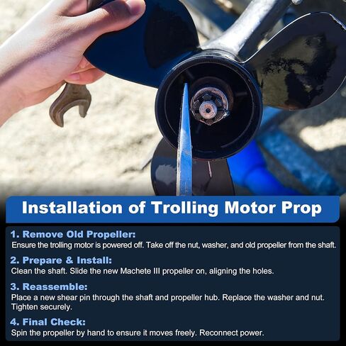 MGA089B 3-Blade Trolling Motor Propeller for MotorGuide 3.5" Motor Diameters, Machete III Outboard Boat Prop for MotorGuide R3 55lb, W55, Xi5 36v, 75 Wireless Trolling Motor in Saudi Arabia