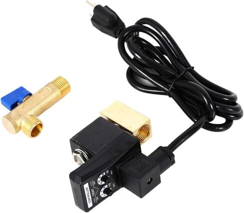 AC110V الإلكترونية توقيت 2 طريقة L على شكل هيكل سبليت نوع السيارات استنزاف صمام تجهيزات الأنابيب والمرافق IP65 مع 3pin الولايات المتحدة التوصيل ، 2614 in Kuwait