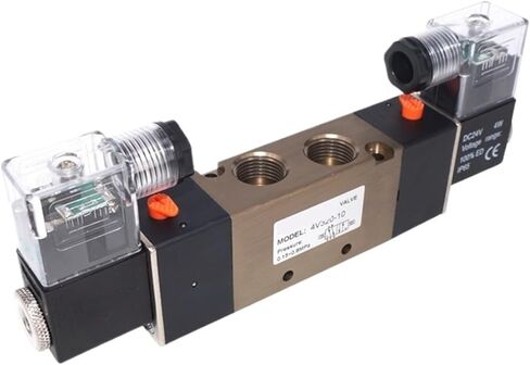 1 قطعة 4V320-10 تيار مستمر 12 فولت 24 فولت 110 فولت 220 فولت 3/8 "BSPT 2-موقف 5-way صمام الملف اللولبي هوائي (4V320-10 AC220V ، تركيبات 12 مللي متر) in Kuwait