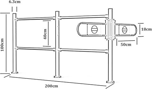 Automatic Closing Swing Door for Supermarket Cashier Counter - Spring-Loaded Metal Safety Gate One-Way Entry Silver 110x100CM - Ideal for Shops & Warehouses in Saudi Arabia