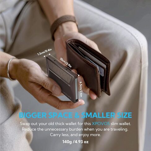 Metal Wallet for Men - Slim Mens Wallet with Money Clip Slide to Pop-up Minimalistic RFID Wallet Credit Card Holder for Men with Gift Box in Saudi Arabia