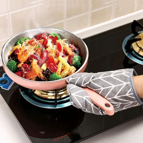 WinChange Oven Mitts and Potholders BBQ Gloves-Oven Mitts and Pot Holders Sets with Recycled Cotton Infill Silicone Non-Slip Cooking Gloves for Cooking Baking Grilling (4-Piece Set,Grey) in Saudi Arabia
