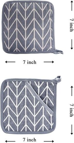 WinChange Oven Mitts and Potholders BBQ Gloves-Oven Mitts and Pot Holders Sets with Recycled Cotton Infill Silicone Non-Slip Cooking Gloves for Cooking Baking Grilling (4-Piece Set,Grey) in Saudi Arabia