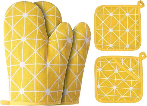 WinChange Oven Mitts and Potholders BBQ Gloves-Oven Mitts and Pot Holders Sets with Recycled Cotton Infill Silicone Non-Slip Cooking Gloves for Cooking Baking Grilling (4-Piece Set,Grey) in Saudi Arabia