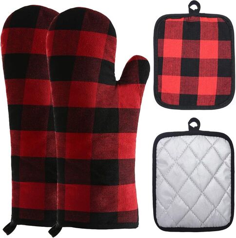WinChange Oven Mitts and Potholders BBQ Gloves-Oven Mitts and Pot Holders Sets with Recycled Cotton Infill Silicone Non-Slip Cooking Gloves for Cooking Baking Grilling (4-Piece Set,Grey) in Saudi Arabia