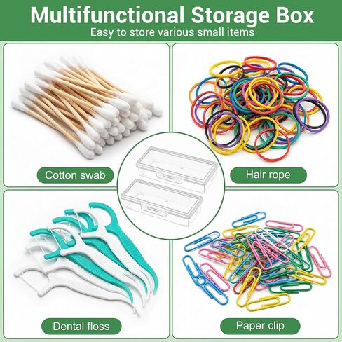 Sibba 3 x Plastic Cotton Swab Holder Clear Small Dental Floss Picks Storage Box Flossers Cotton Pad Holder with Dustproof Lid Travel Toothpick Floss Qtip Buds Portable Case Flosser Dispenser Container in Saudi Arabia