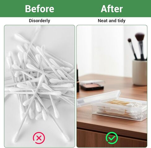 Sibba 3 x Plastic Cotton Swab Holder Clear Small Dental Floss Picks Storage Box Flossers Cotton Pad Holder with Dustproof Lid Travel Toothpick Floss Qtip Buds Portable Case Flosser Dispenser Container in Saudi Arabia