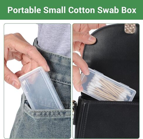 Sibba 3 x Plastic Cotton Swab Holder Clear Small Dental Floss Picks Storage Box Flossers Cotton Pad Holder with Dustproof Lid Travel Toothpick Floss Qtip Buds Portable Case Flosser Dispenser Container in Saudi Arabia