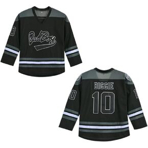 Youth #10 Smalls Bad Boy 90S Hip Hop Long Sleeve Black Hockey Jersey