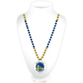 Rico Industries NBA Golden State Warriors Team Logo Mardi Gras Style Beads, 3" x 24"