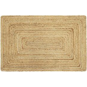 COTTON CRAFT Handspun Braided Jute Area Rug - 100% Jute Reversible Chunky Textured Neutral Throw Rug Accent Rug Carpet - Rustic Farmhouse Entryway Hall Living Room Bedroom Décor - 2' x 3' - Natural