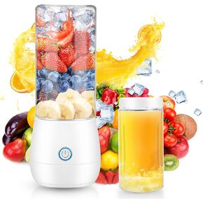 Portable Mini Blender,Personal Blender for Shakes and Smoothies,Fresh Juice Portable Blender With USB Rechargeble,Cordless 15 OZ Mini Fruit Juice Mixer For Travel,Camping,Gym,Office
