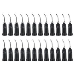 PATIKIL 22Ga x 0.5 Inch Dispensing Needle Tips, 200Pcs Stainless Steel 45 Degrees Pre Bent Glue Needle Tube Blunt Tips with Luer Lock for Glue Oil Applicator, Blue