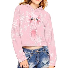 Crop Tops Hoodies Hooded for Teen Girls Cute Pullover Sweatshirts Size 5-14 Kids