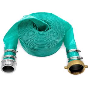 Pump Water hose Discharge With Aluminum Pin Lug Hose Shank Coupling Set, Heavy Duty Three layer Backwash Drain Hose for pool, Backwash Hose, Lawn,Garden (50 feet, 1.5 inch)
