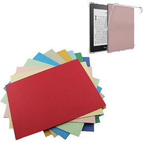 Insert Cardstock Compatible for Kindle Paperwhite 5 (11th Generation-2021) 6.8", Solid Color Paper Insert for Kindle Clearcase, Set of 10