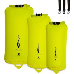 Waterproof Outdoor Dry Bags, 3Pack 35L/20L/10L Lightweight Dry Sacks for Kayaking Camping Hiking Traveling Rafting and Boating - Yellow in Kuwait