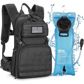 CVLIFE Tactical Hydration Backpack 3L, Lightweight Water Bag Hydration Pack, Hiking Backpack with Water Bladder for Men Women, Heavy Duty Molle Water Backpack for Cycling, Running, Hunting