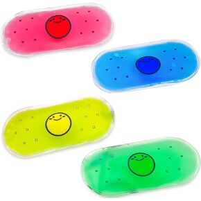 Kids Ice Pack, Hot or Cold Pack Gel Cooling Pad, Reusable for Injuries Medical Health,Swelling and Pain Relief, Tired Eyes, Child Injury, Headache, Sinus Relief (Set of 4)