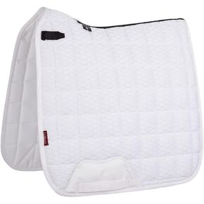LeMieux Dressage Carbon Mesh Square Saddle Pad - English Saddle Pads for Horses - Equestrian Riding Equipment and Accessories (White - Large)