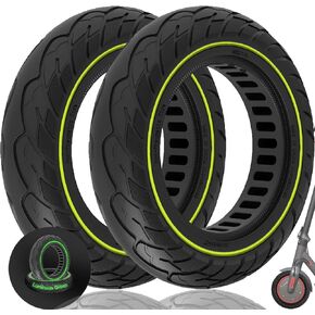 إطار مطاطي صلب 10x2.125، 10x2/54-152,50/75-6.1 إطار بدون أنبوب مناسب لـ Ninebot F25 F30 F40 F65 Gotrax G4 Xr V2 Apex Hiboy S2 pro سكوتر كهربائي، عجلة مقاومة للثقب 10x2 بوصة سوداء قطعة واحدة