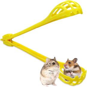 Hamster Clip, Quick Capture of Hamsters, Long Handle Hamster Clamp Tool, Suitable for Bad-Tempered Hamsters, Guinea Pigs, Dutch Rabbits(Red)