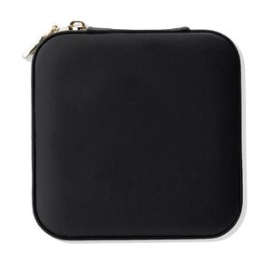 SOUL MAMA Black Travel Jewelry Case Organizer - PU Leather Jewelry Travel Organizer Bag | Small Jewelry Box Gift for Girls, Women | Portable Travel Jewelry Box