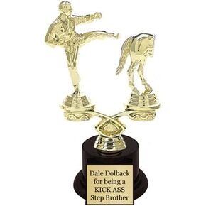 Kick Ass Trophy for Corporate Events, Sports Championships, Tournaments, Award Competitions with Custom Personalized Text (8 in Tall)