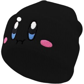 قبعة أنيمي لطيفة من Kid-by Beanie إكسسوارات Kawaii قبعة صغيرة مطرزة للوجه قبعات متماسكة للبالغين