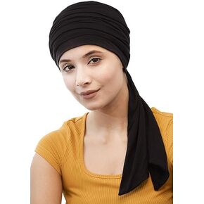 Chemo Silky Soft Bamboo Cap Headwrap with Long Ties for Women Cancer Hair Loss Turban